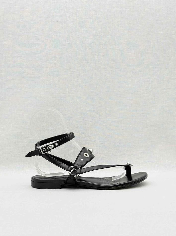 Pre-loved HERMES Medor Black Studded Size EU 38 Sandals at Reems Closet
