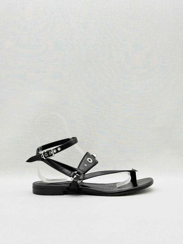 Pre-loved HERMES Medor Black Studded Size EU 38 Sandals at Reems Closet
