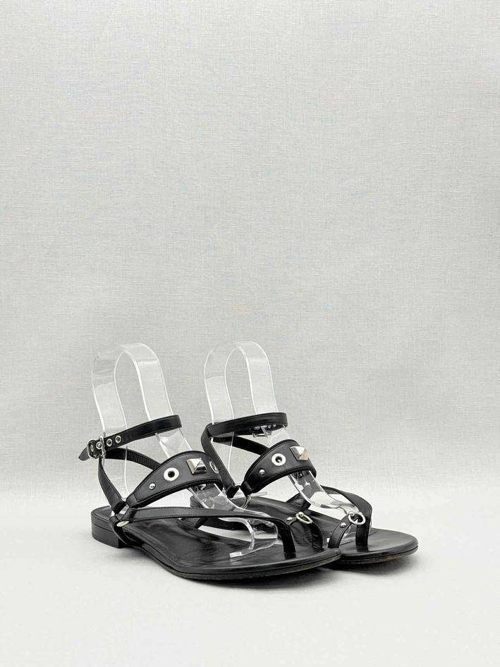 Pre-loved HERMES Medor Black Studded Size EU 38 Sandals at Reems Closet