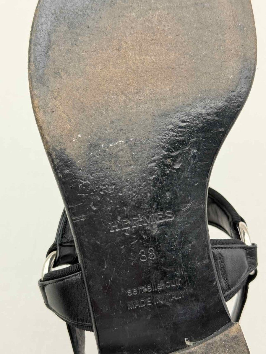 Pre-loved HERMES Medor Black Studded Size EU 38 Sandals at Reems Closet