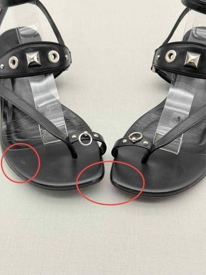 Pre-loved HERMES Medor Black Studded Size EU 38 Sandals at Reems Closet