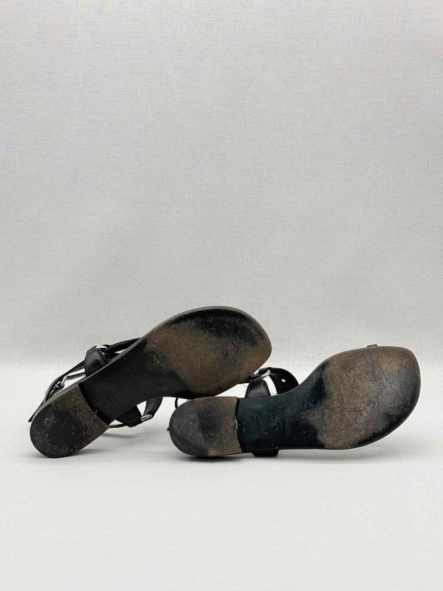 Pre-loved HERMES Medor Black Studded Size EU 38 Sandals at Reems Closet