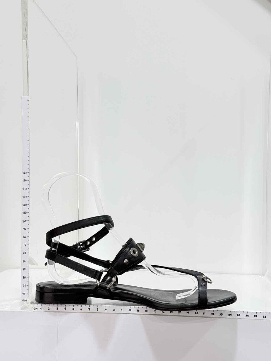 Pre-loved HERMES Medor Black Studded Size EU 38 Sandals at Reems Closet
