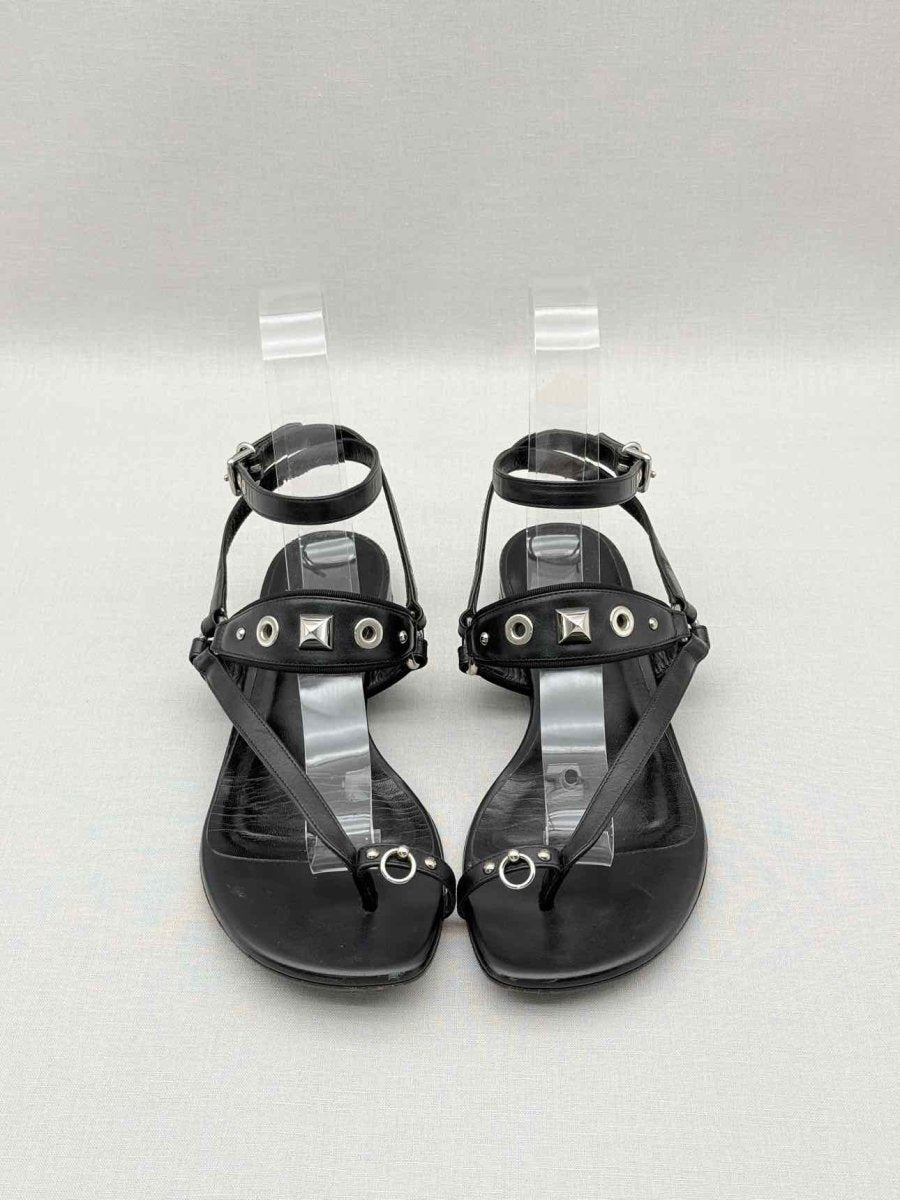 Pre-loved HERMES Medor Black Studded Size EU 38 Sandals at Reems Closet