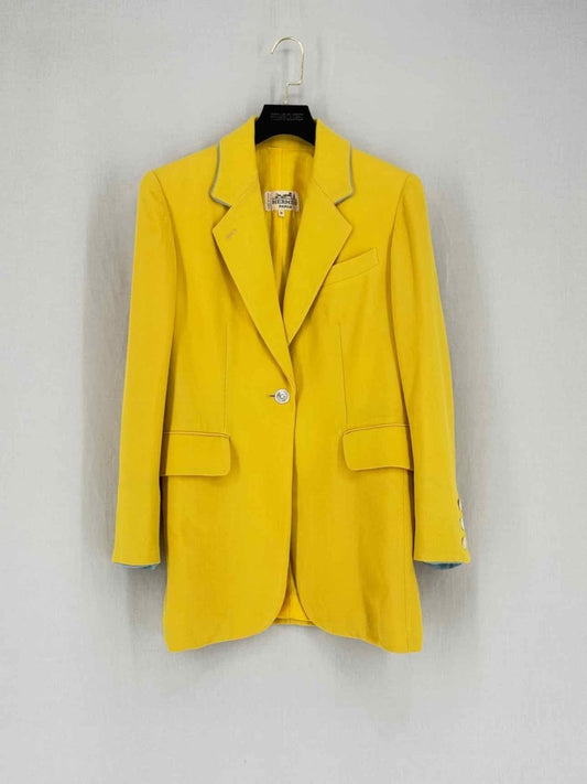 Pre - loved HERMES Mustard Size US 6 Jacket at Reems Closet