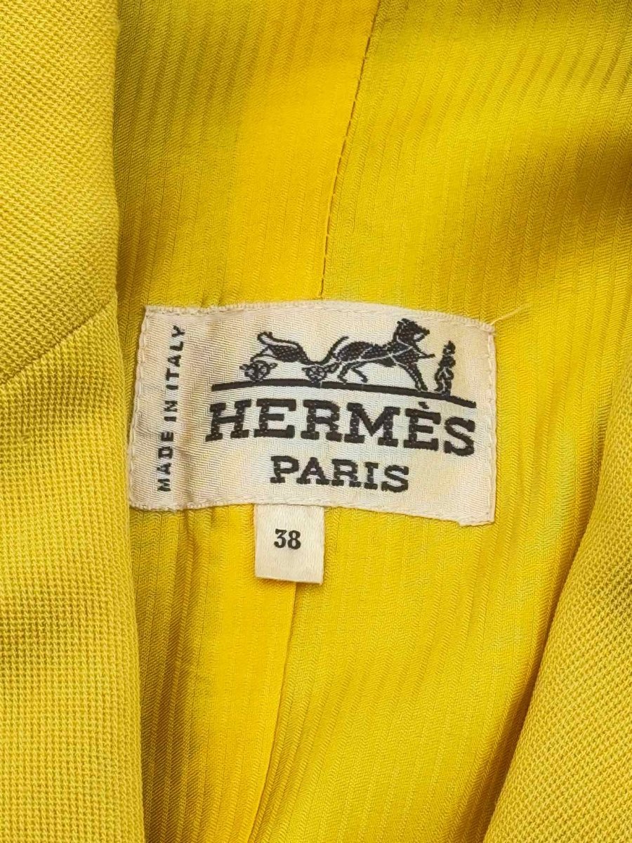 Pre - loved HERMES Mustard Size US 6 Jacket at Reems Closet