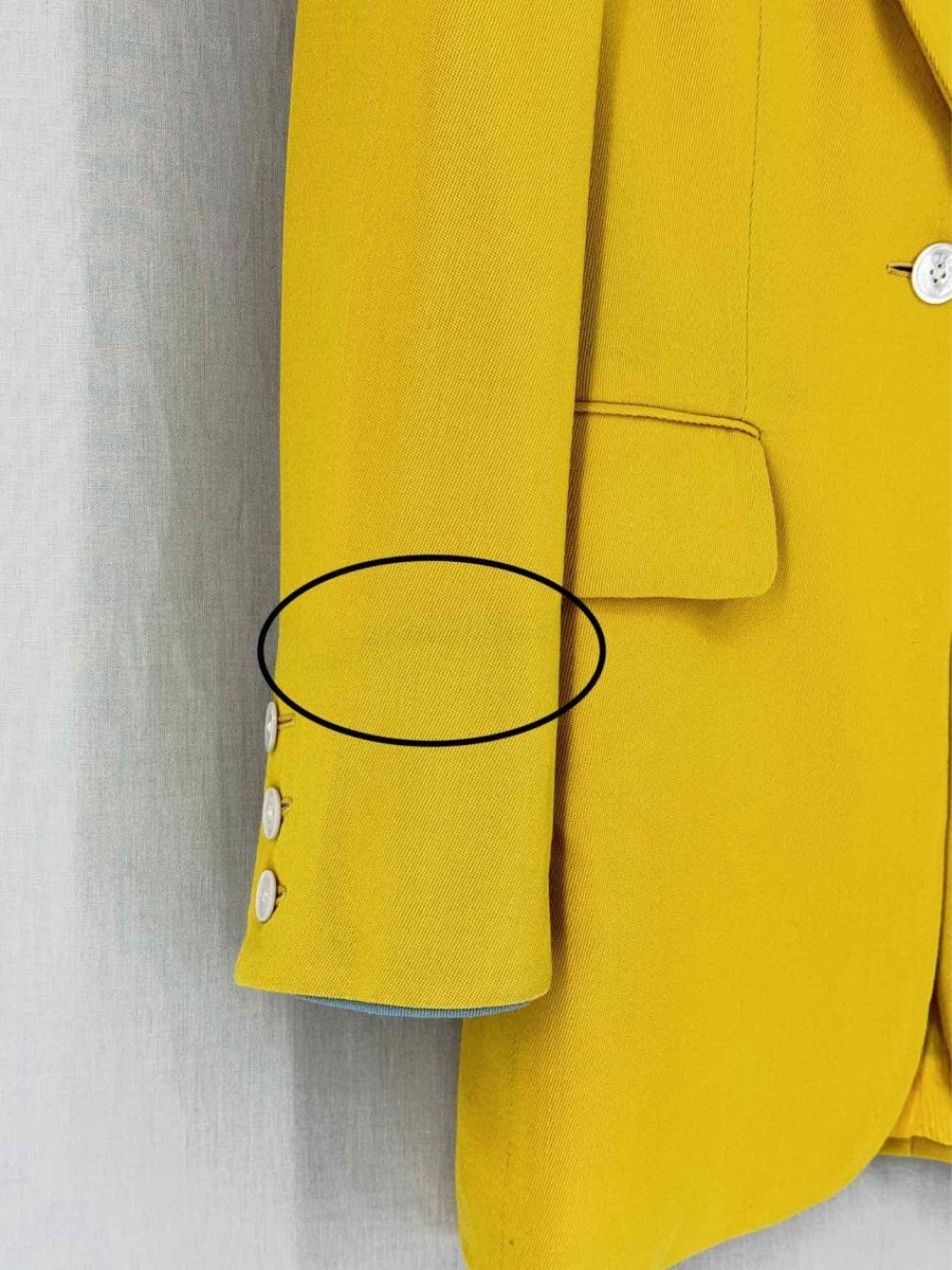 Pre - loved HERMES Mustard Size US 6 Jacket at Reems Closet