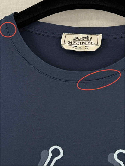 Pre - loved HERMES Navy Blue Size XLarge T-shirt at Reems Closet