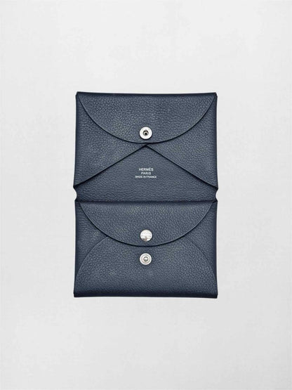 Pre-loved HERMES New Bleu Ocean Card Holder at Reems Closet