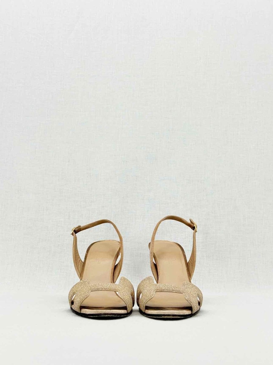 Pre - loved HERMES Night Beige Size EU 37.5 Heeled Sandals at Reems Closet