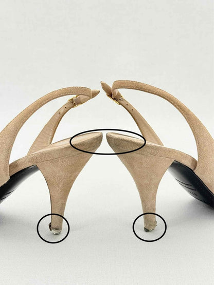 Pre - loved HERMES Night Beige Size EU 37.5 Heeled Sandals at Reems Closet