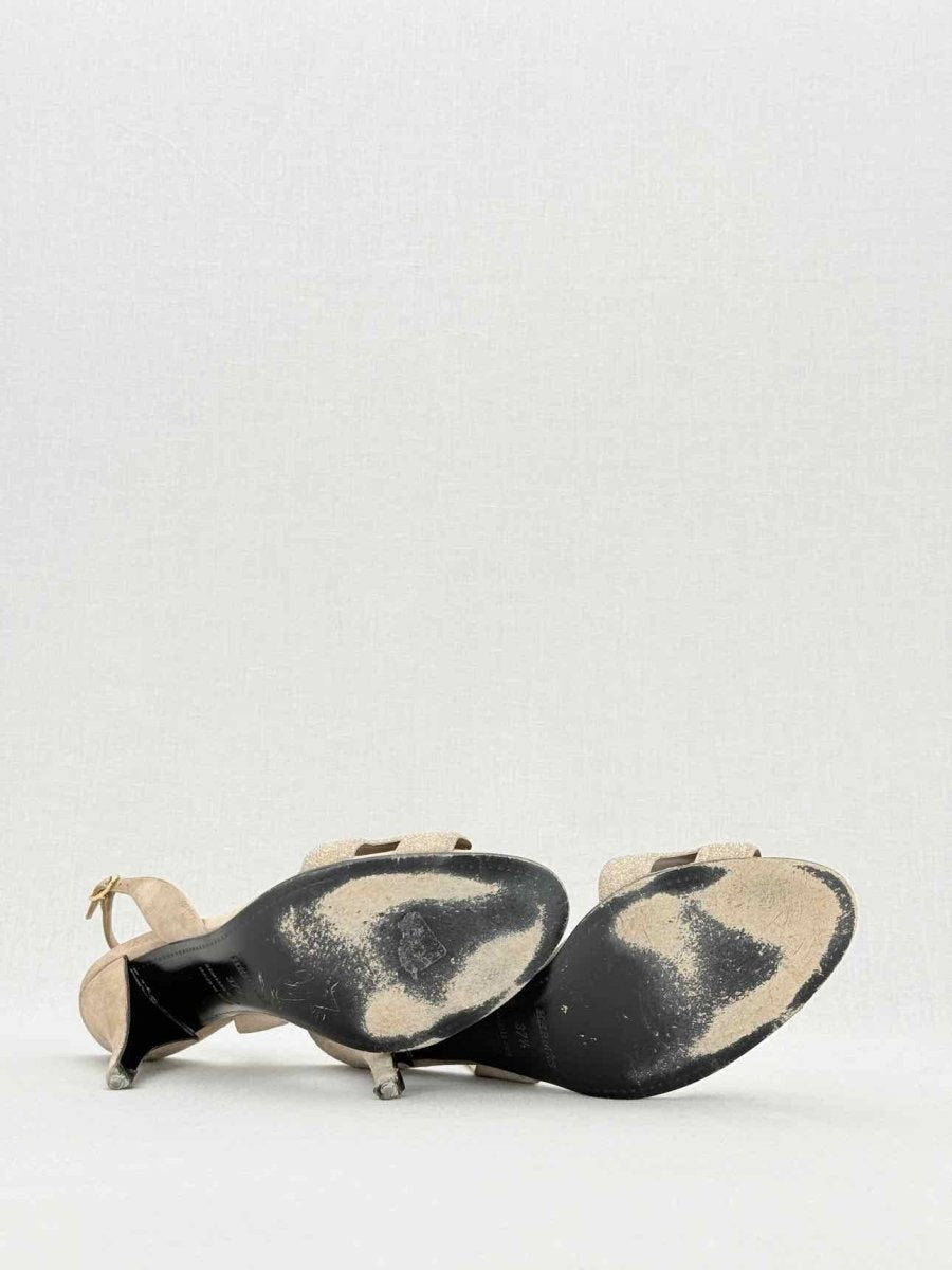 Pre - loved HERMES Night Beige Size EU 37.5 Heeled Sandals at Reems Closet