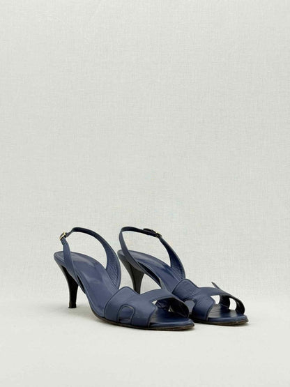 Pre - loved HERMES Night Navy Blue Size EU 40 Heeled Sandals at Reems Closet