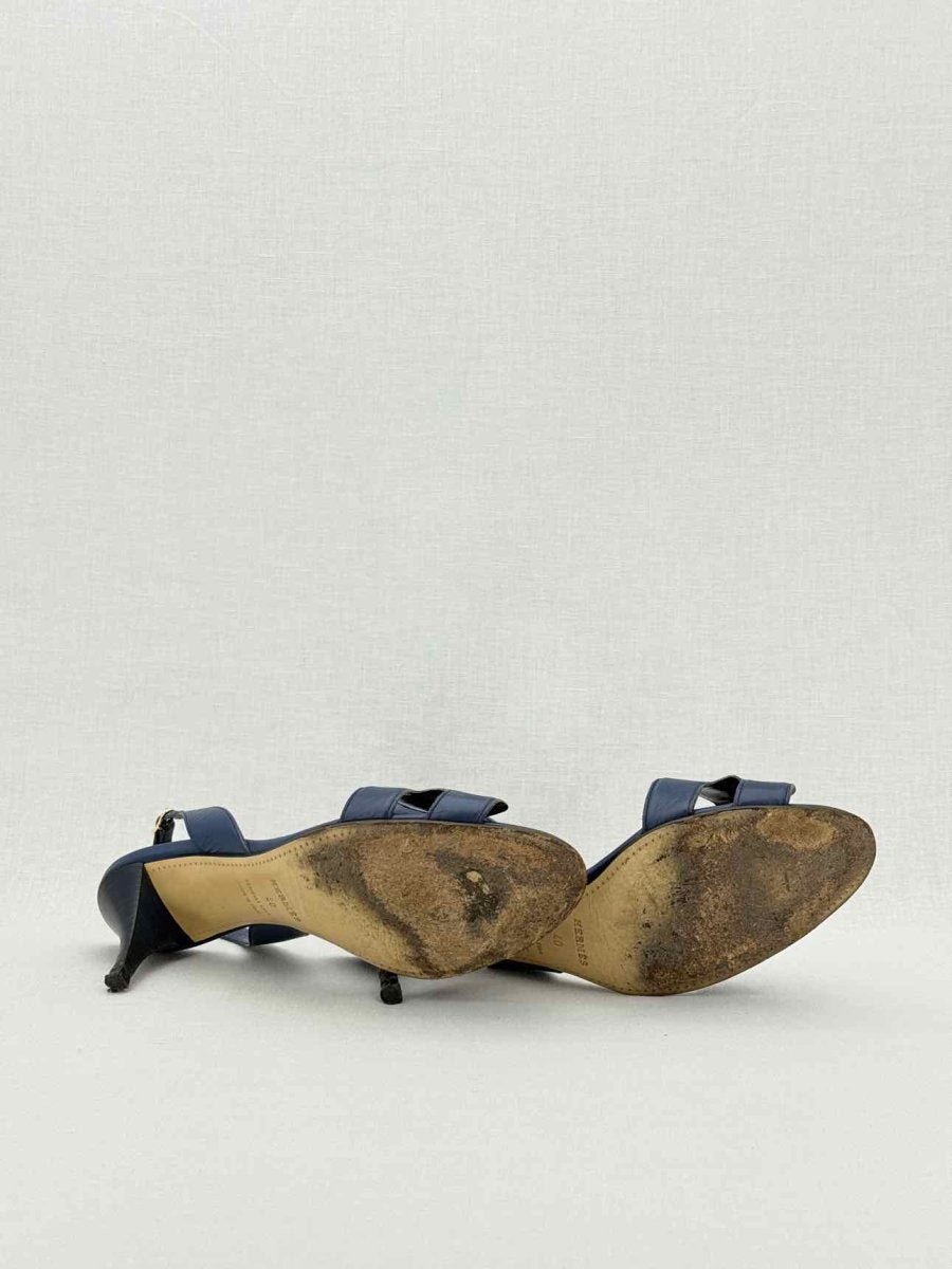 Pre - loved HERMES Night Navy Blue Size EU 40 Heeled Sandals at Reems Closet