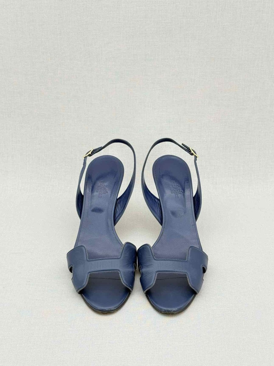 Pre - loved HERMES Night Navy Blue Size EU 40 Heeled Sandals at Reems Closet