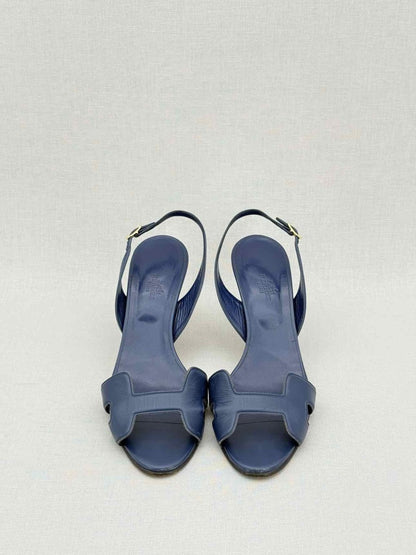 Pre - loved HERMES Night Navy Blue Size EU 40 Heeled Sandals at Reems Closet