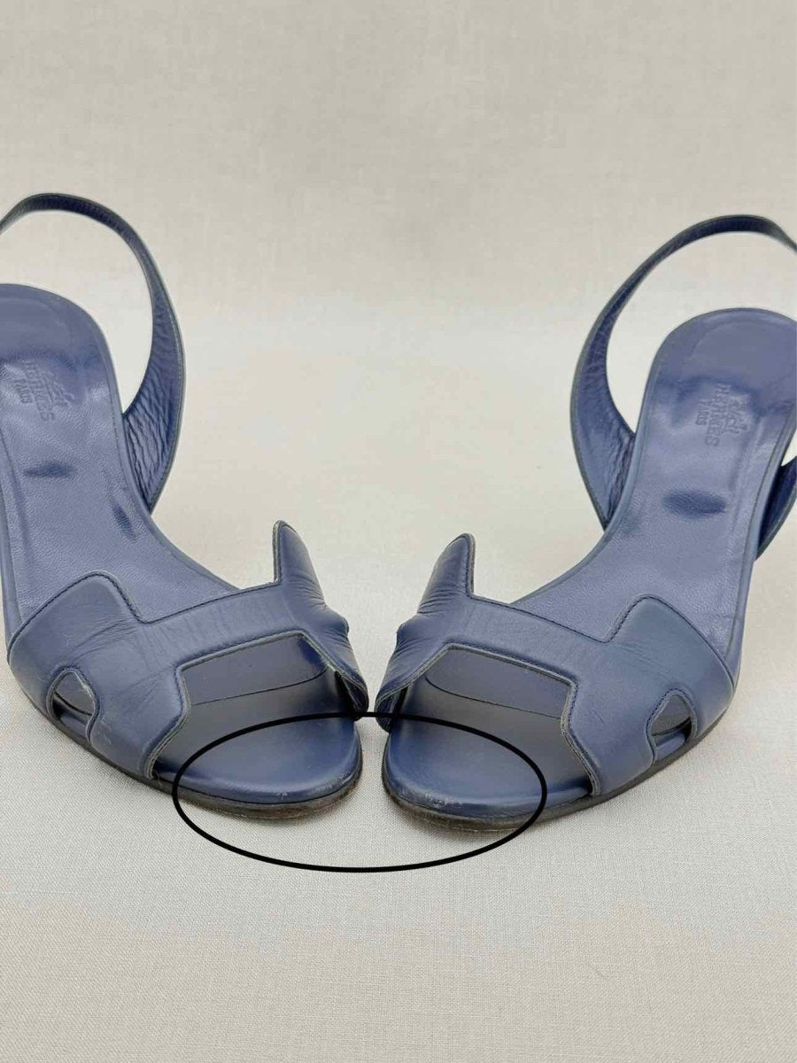 Pre - loved HERMES Night Navy Blue Size EU 40 Heeled Sandals at Reems Closet