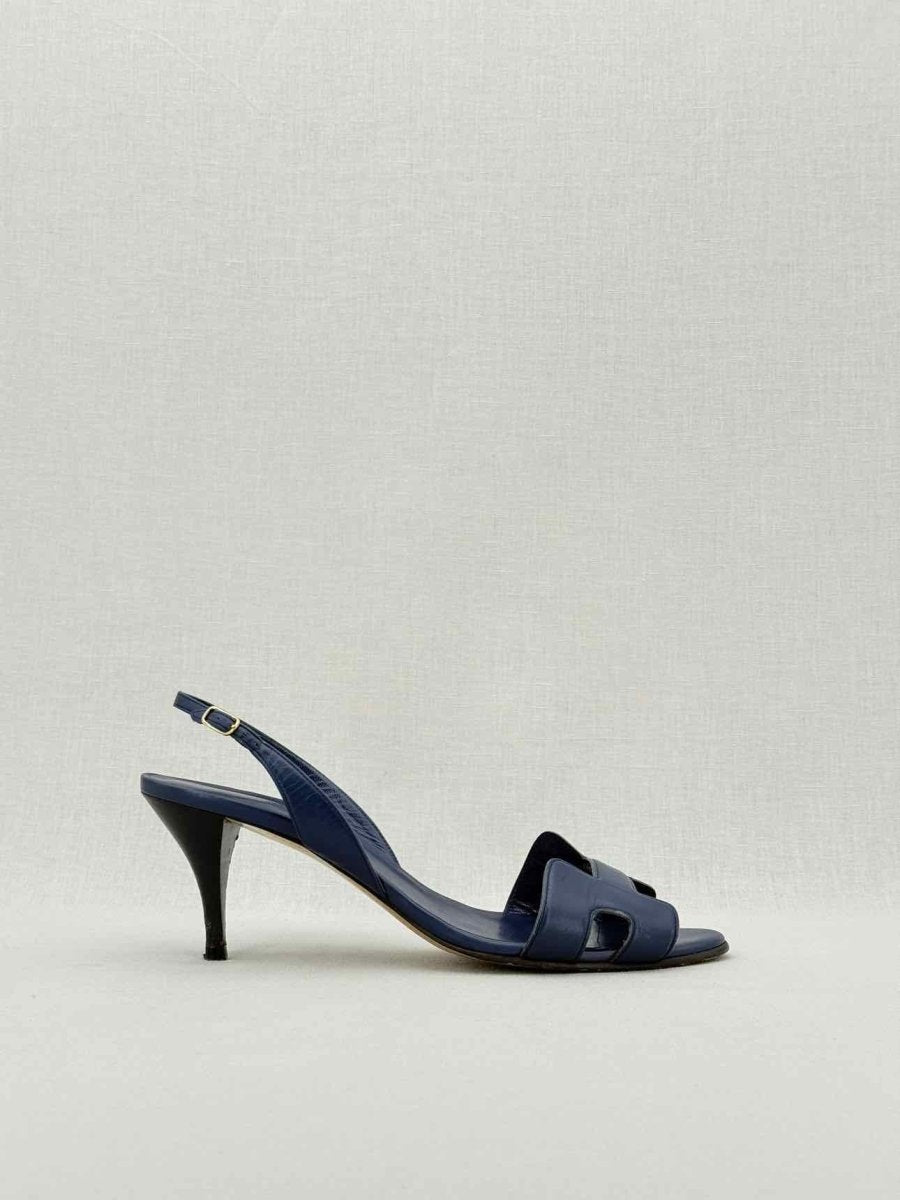 Pre - loved HERMES Night Navy Blue Size EU 40 Heeled Sandals at Reems Closet