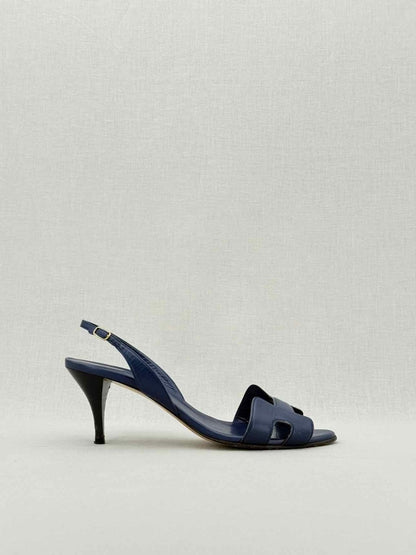 Pre - loved HERMES Night Navy Blue Size EU 40 Heeled Sandals at Reems Closet