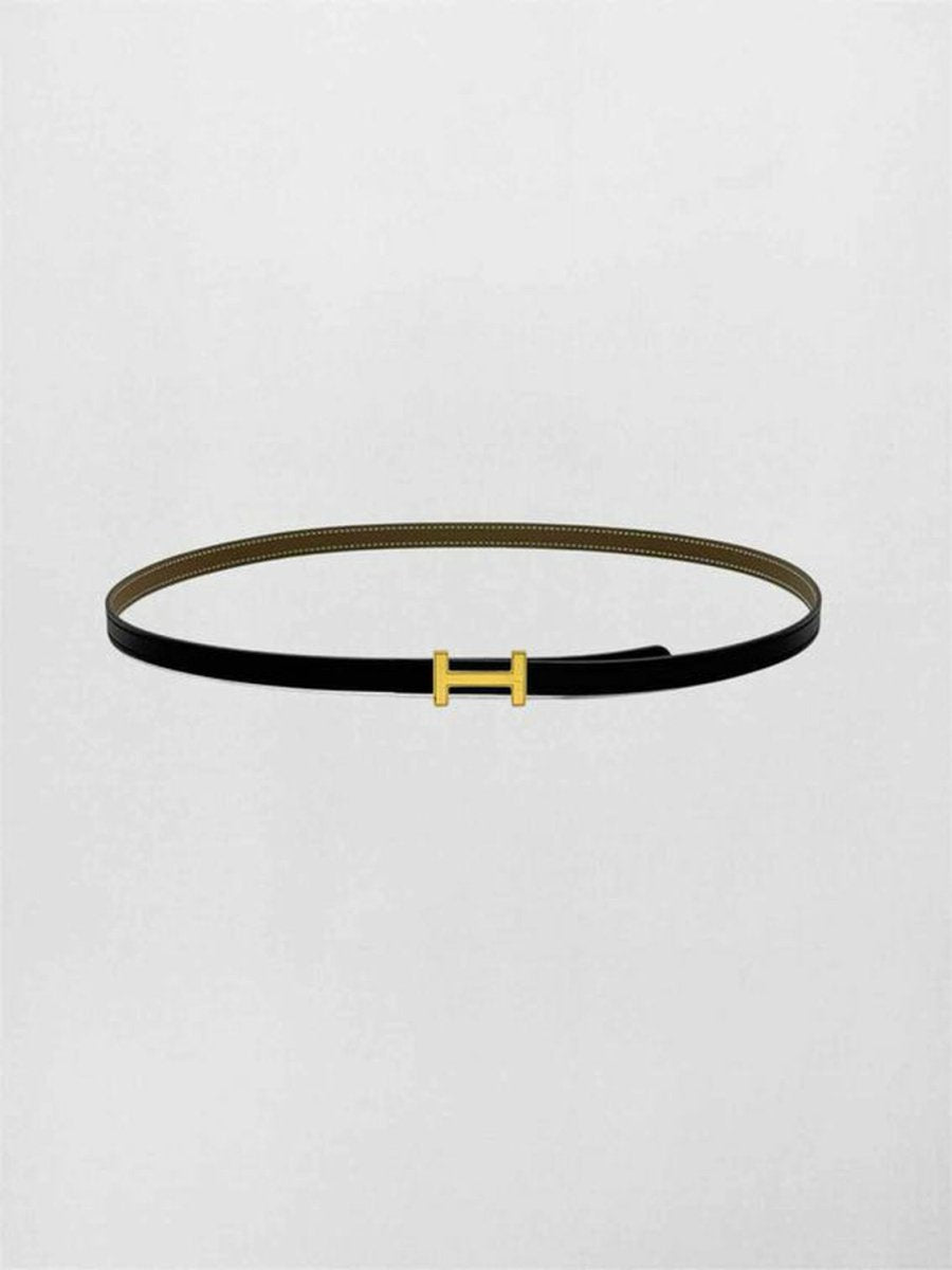 Pre-loved HERMES Noir & Taupe Belt at Reems Closet