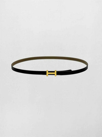Pre-loved HERMES Noir & Taupe Belt at Reems Closet