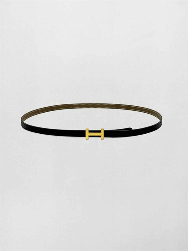 Pre-loved HERMES Noir & Taupe Belt at Reems Closet