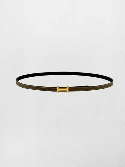 Pre-loved HERMES Noir & Taupe Belt at Reems Closet
