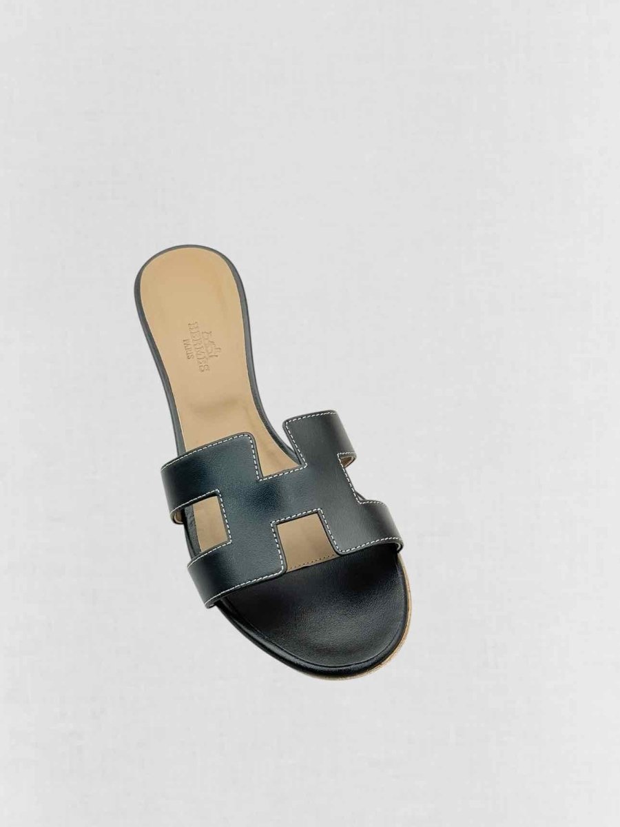 Pre - loved HERMES Oasis Black Size EU 40 Heeled Sandals at Reems Closet
