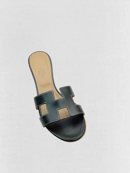 Pre - loved HERMES Oasis Black Size EU 40 Heeled Sandals at Reems Closet