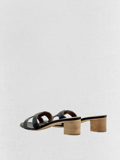 Pre - loved HERMES Oasis Black Size EU 40 Heeled Sandals at Reems Closet