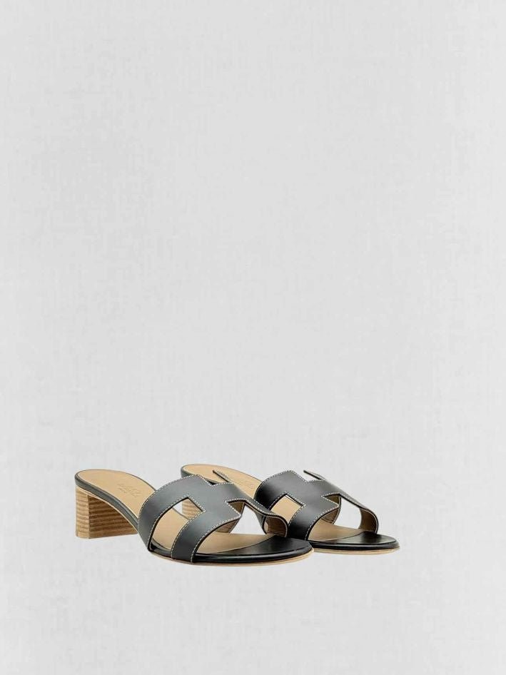 Pre - loved HERMES Oasis Black Size EU 40 Heeled Sandals at Reems Closet