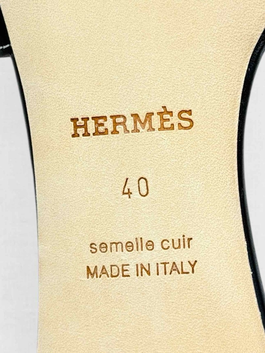 Pre - loved HERMES Oasis Black Size EU 40 Heeled Sandals at Reems Closet