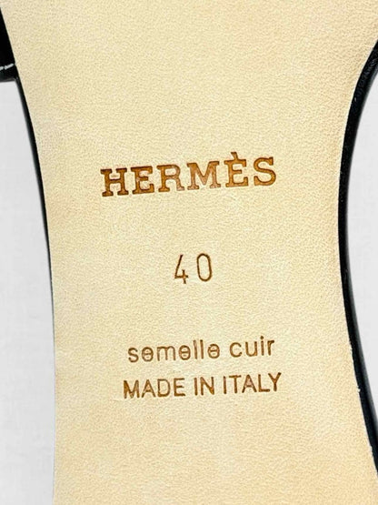 Pre - loved HERMES Oasis Black Size EU 40 Heeled Sandals at Reems Closet