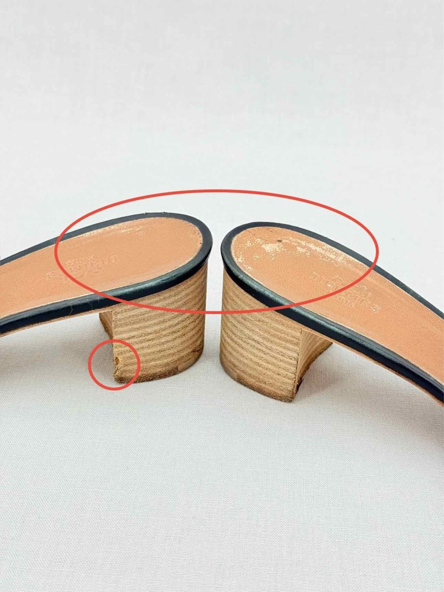 Pre - loved HERMES Oasis Black Size EU 40.5 Heeled Sandals at Reems Closet