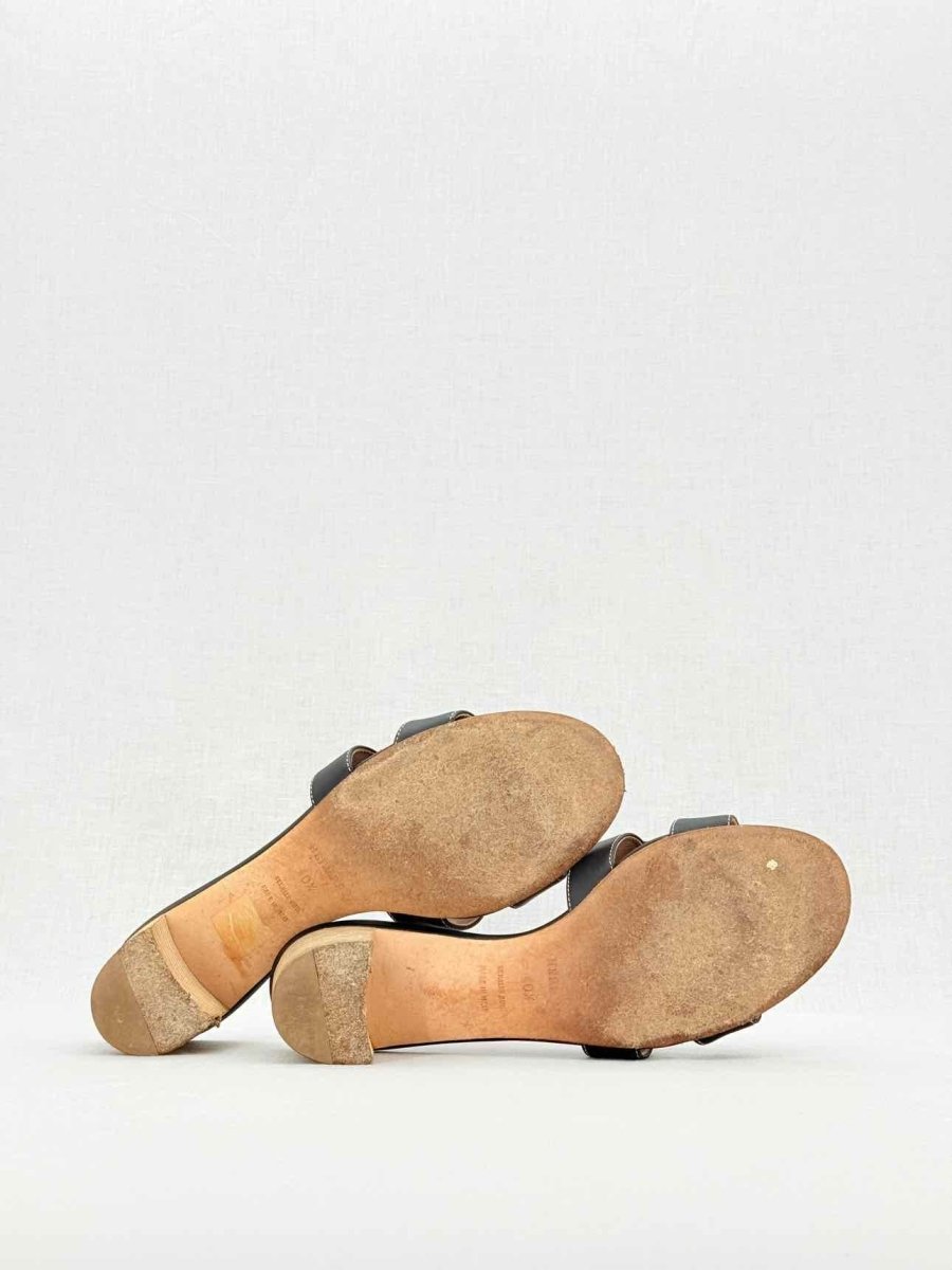 Pre - loved HERMES Oasis Black Size EU 40.5 Heeled Sandals at Reems Closet