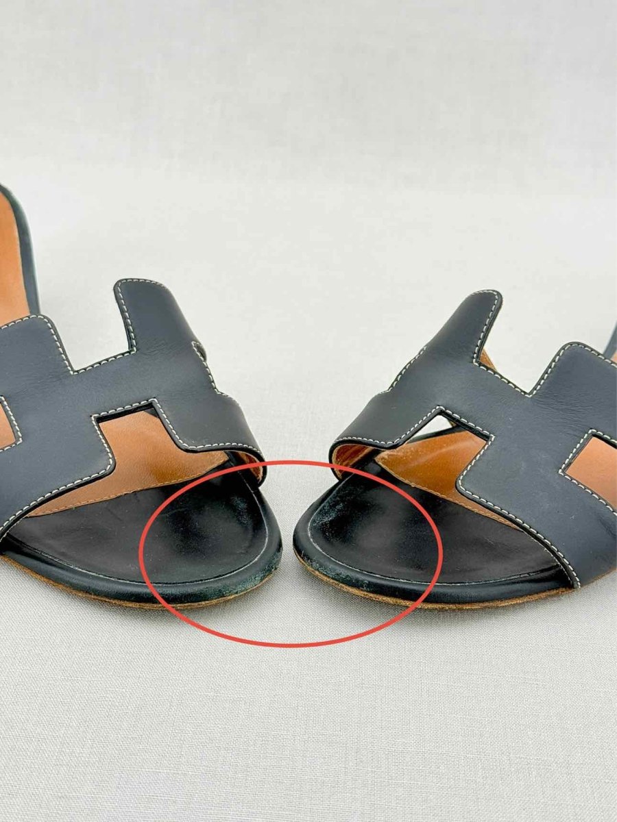 Pre - loved HERMES Oasis Black Size EU 40.5 Heeled Sandals at Reems Closet