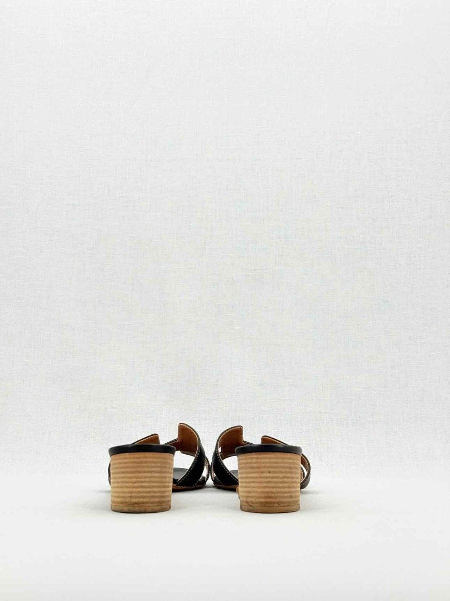 Pre - loved HERMES Oasis Black Size EU 40.5 Heeled Sandals at Reems Closet