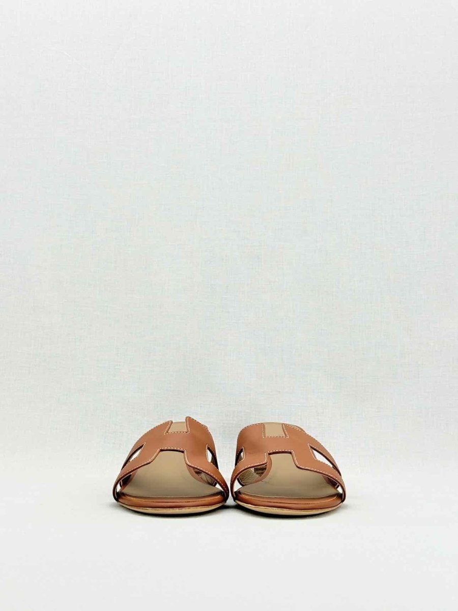 Pre - loved HERMES Oasis Brown Size EU 40.5 Heeled Sandals at Reems Closet