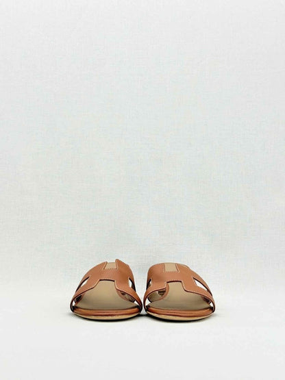 Pre - loved HERMES Oasis Brown Size EU 40.5 Heeled Sandals at Reems Closet