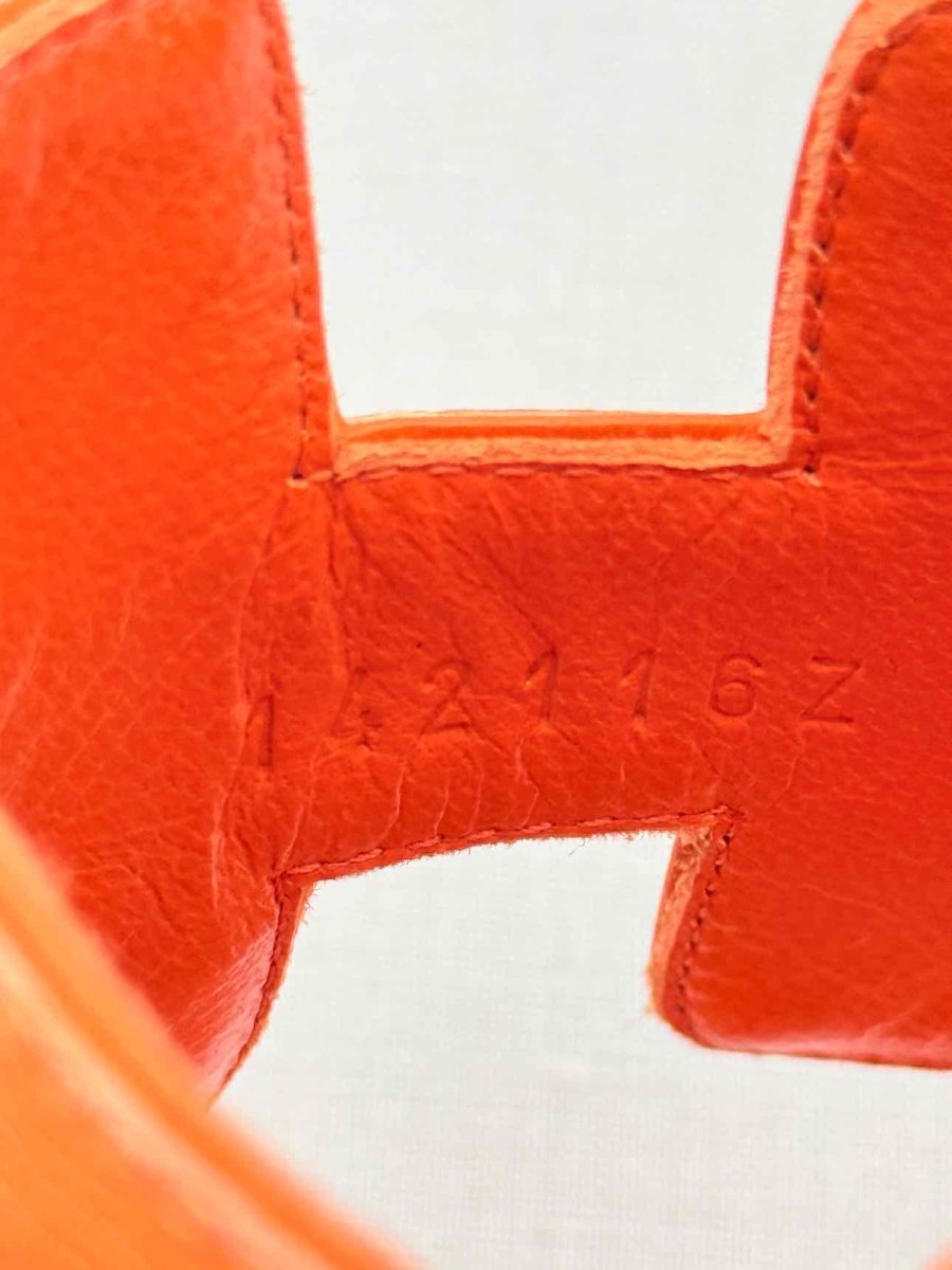 Pre - loved HERMES Oasis Orange Size EU 41 Heeled Sandals at Reems Closet