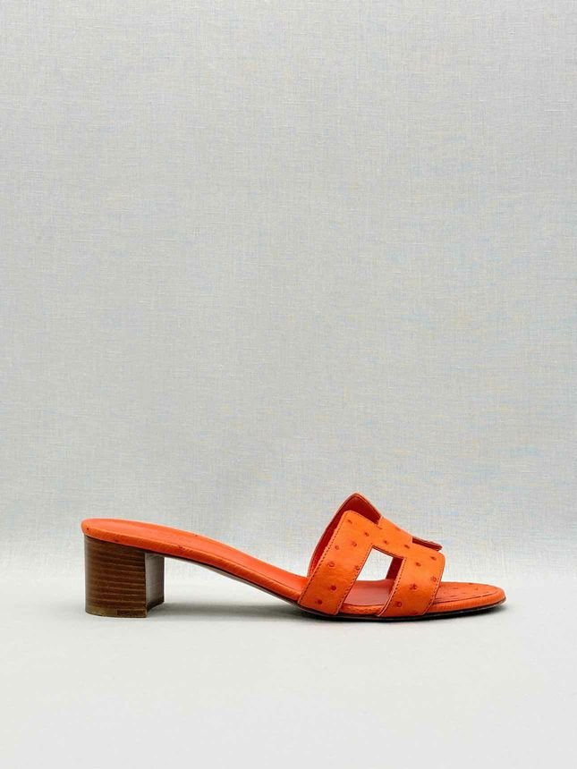 Pre - loved HERMES Oasis Orange Size EU 41 Heeled Sandals at Reems Closet