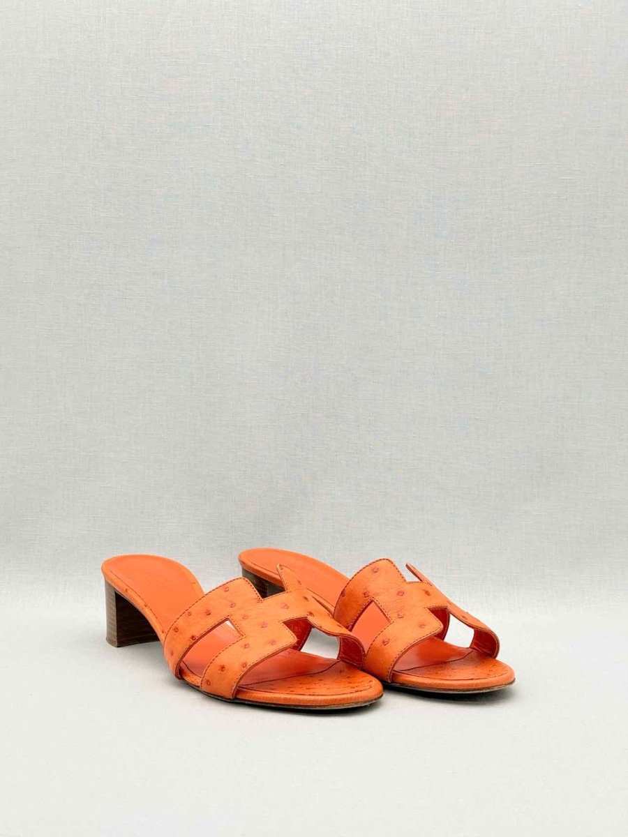 Pre - loved HERMES Oasis Orange Size EU 41 Heeled Sandals at Reems Closet
