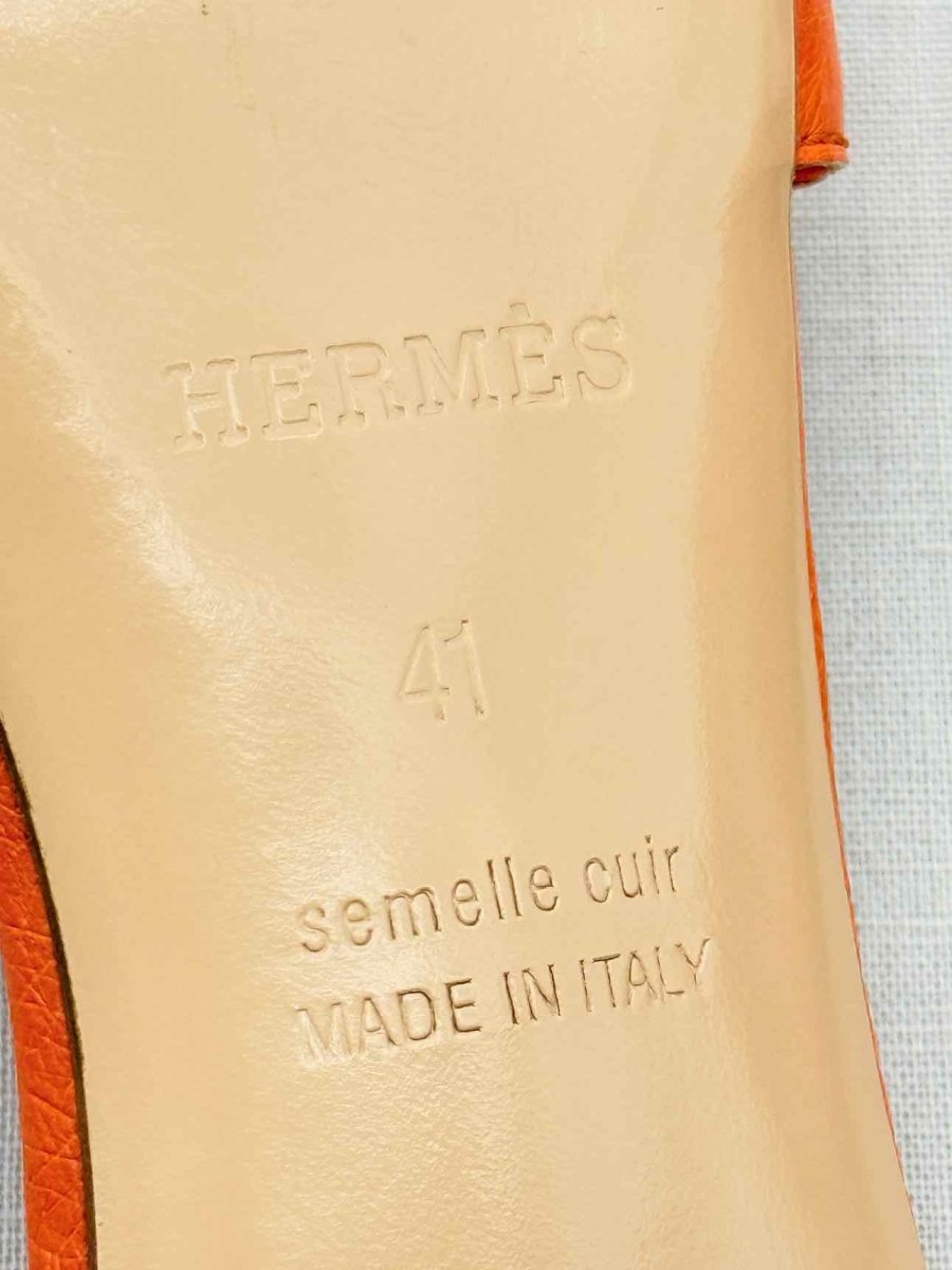 Pre - loved HERMES Oasis Orange Size EU 41 Heeled Sandals at Reems Closet