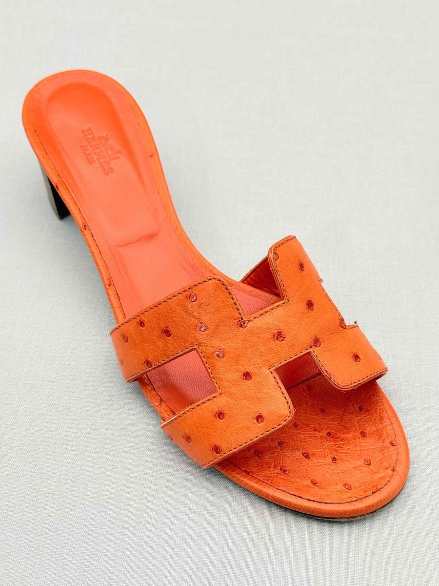 Pre - loved HERMES Oasis Orange Size EU 41 Heeled Sandals at Reems Closet