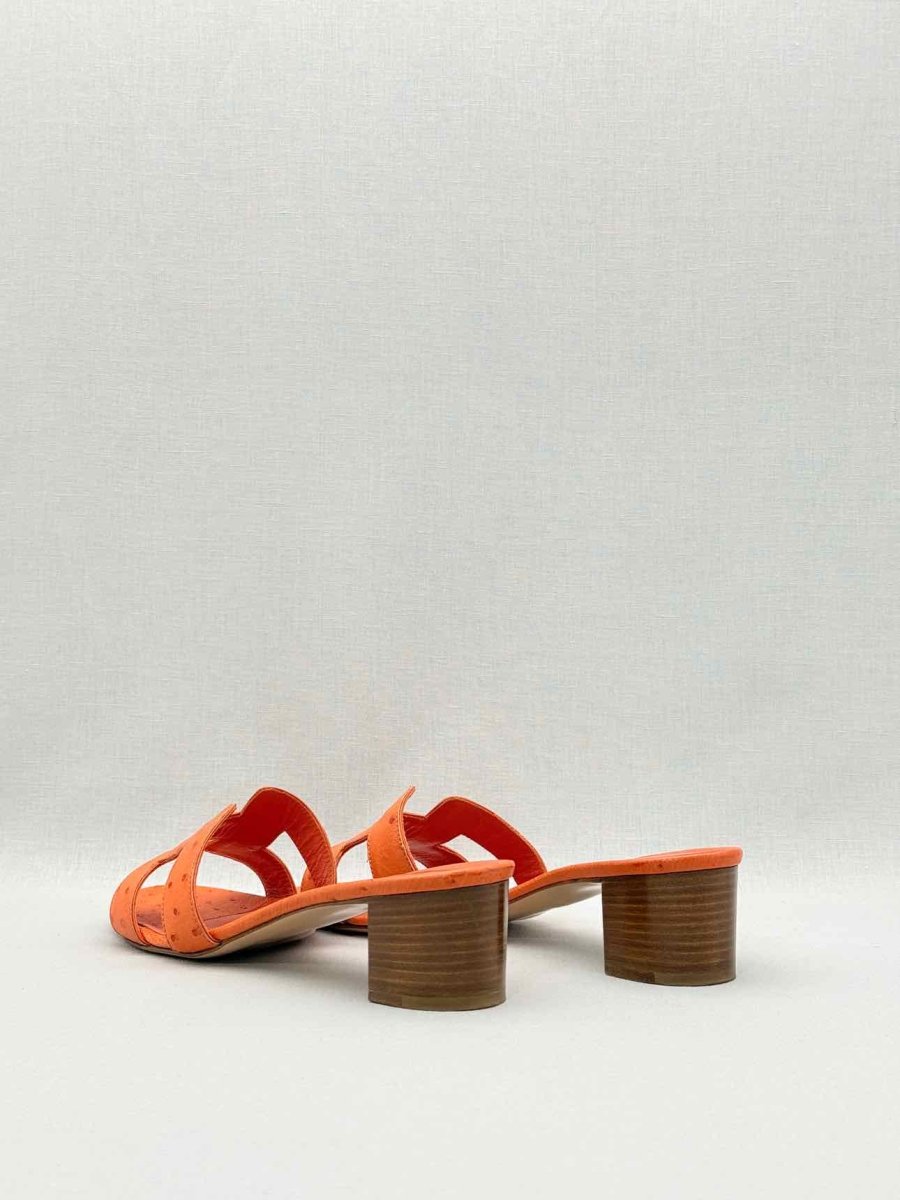 Pre - loved HERMES Oasis Orange Size EU 41 Heeled Sandals at Reems Closet