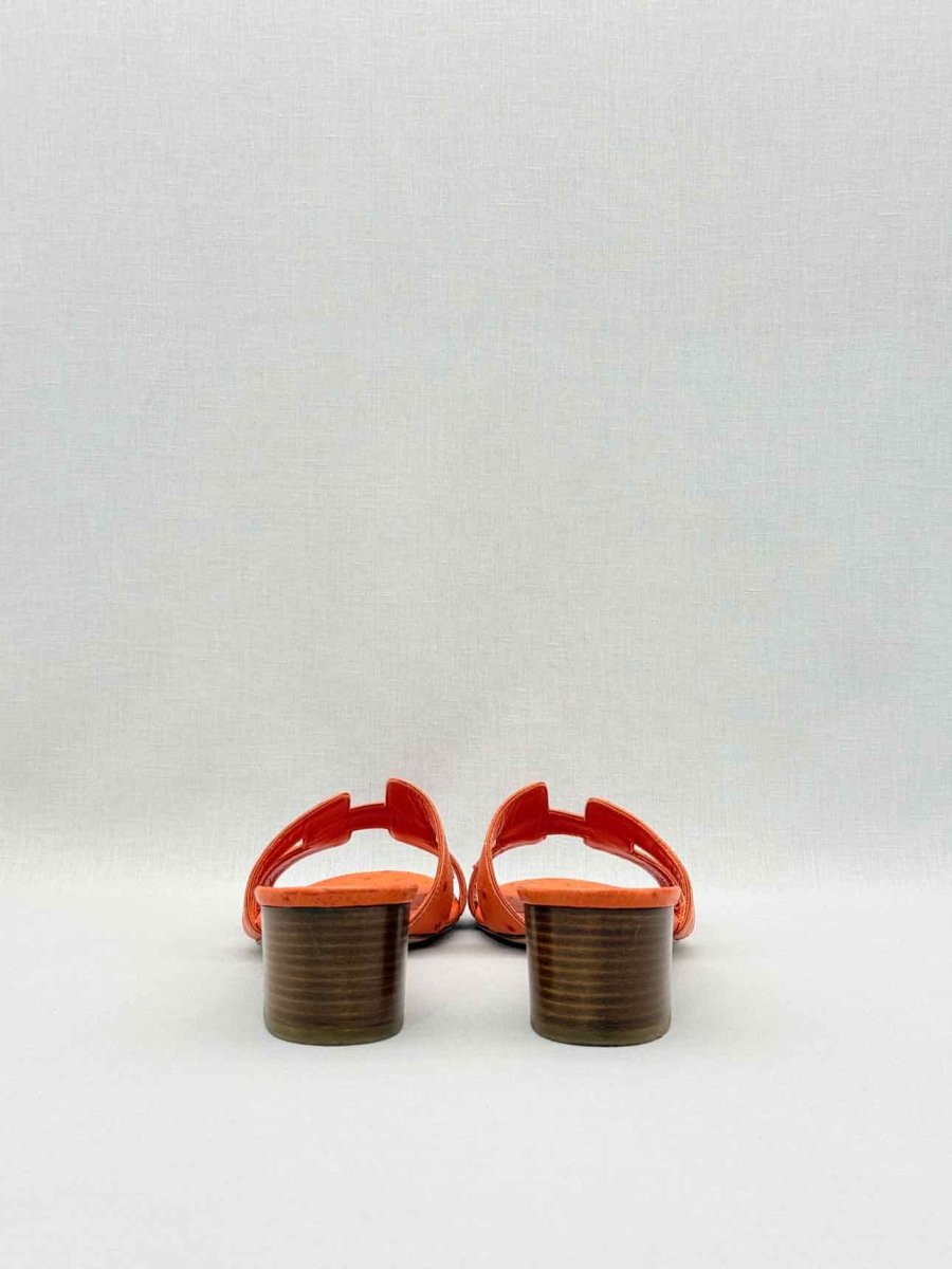 Pre - loved HERMES Oasis Orange Size EU 41 Heeled Sandals at Reems Closet