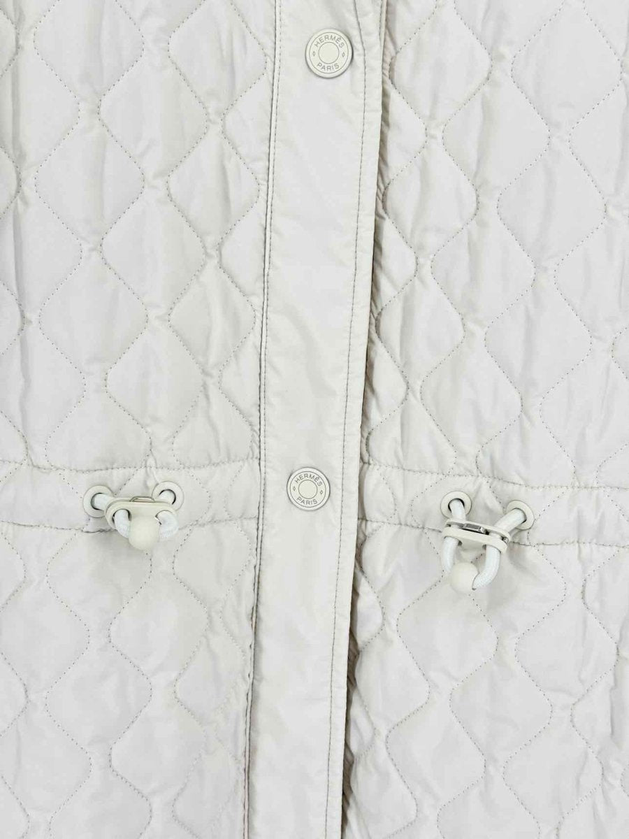 Pre-loved HERMES Off-white Quilted Size US 2 Jacket at Reems Closet