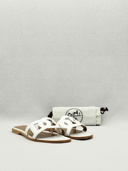 Pre - loved HERMES Omaha White Size EU 40 Flats at Reems Closet