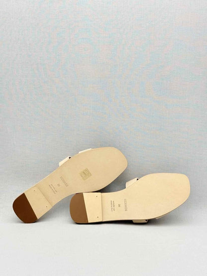Pre-loved HERMES ORAN Beige Mastic Size EU 39 Sandals at Reems Closet