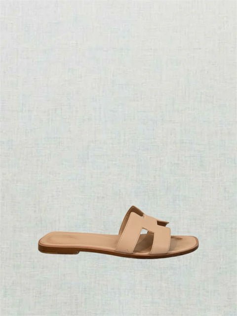 Pre - loved HERMES ORAN Beige Size EU 39 Sandals at Reems Closet